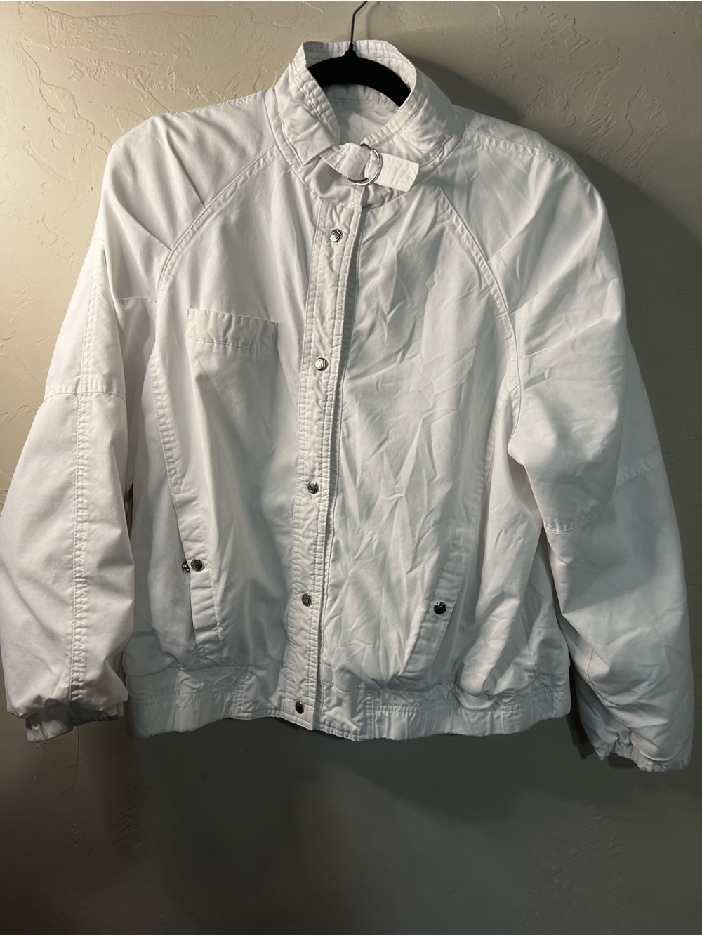 Andy Johns Vintage 80s White Reversible Windbreaker Bomber Jacket - Picture 2 of 10